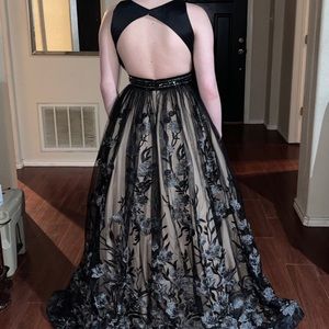 Black Floral Prom Dress